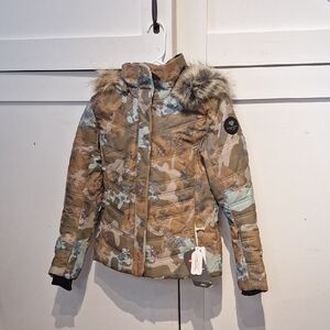 Obermyer Womens Insulated Jacket with Fur Trim